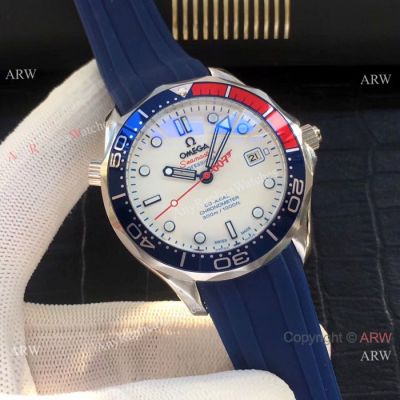 Omega Commander's 007 Copy Watch SS Blue Rubber Band